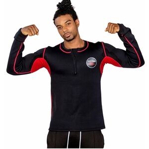 KA'OIR Fitness Men's L Large Top Sweat Compression Sweat Shirt Scuba Neoprene